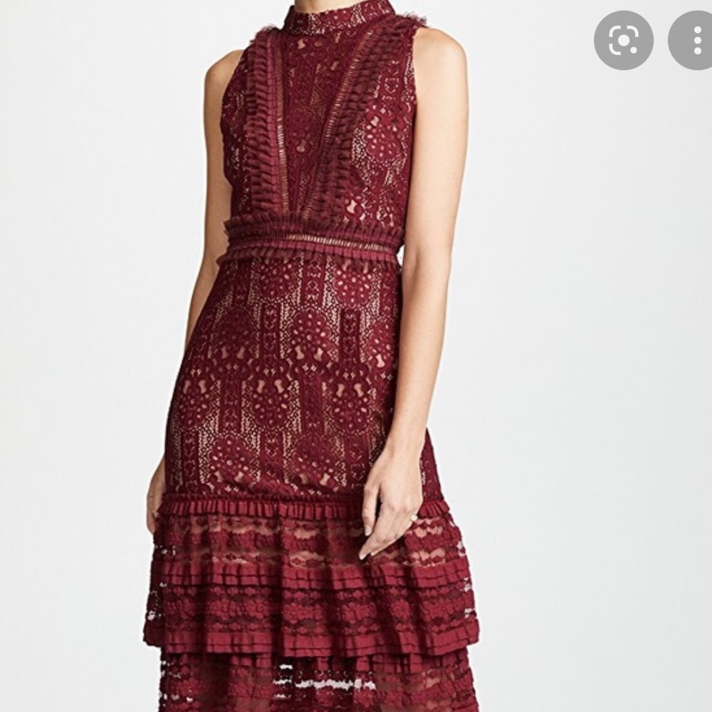 Endless Rose Lace Mock Neck Midi Dress - Picture 3 of 16